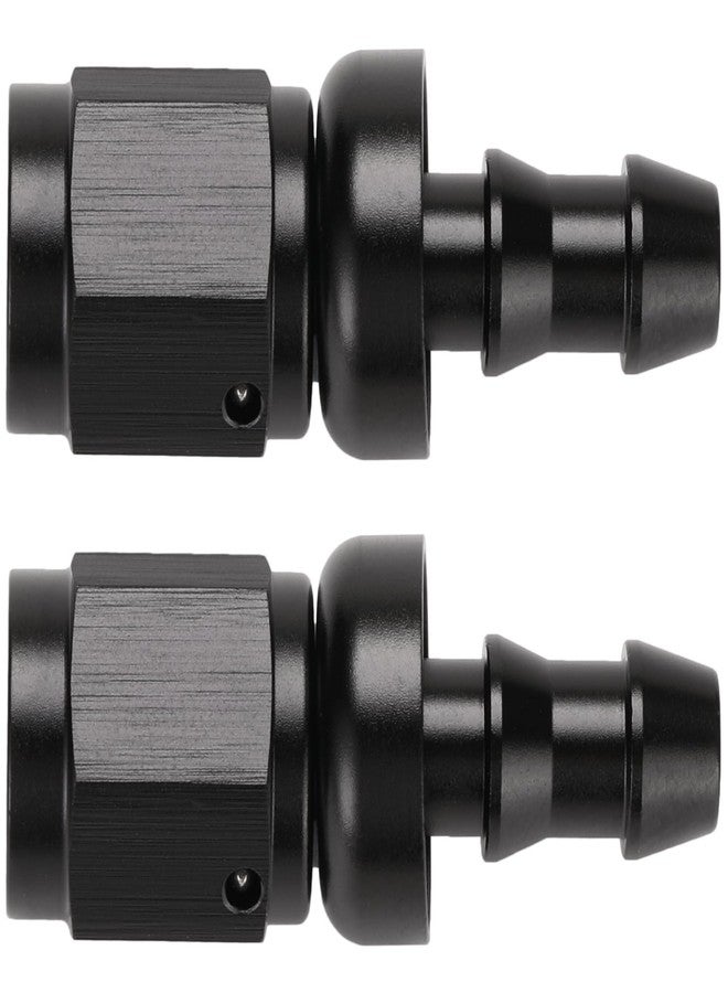 Podavelle 4AN Straight Push Lock Hose Fitting End Adapter Aluminum Black 2PCS - Image 5